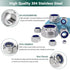 JMINRUN 530PCS Set M2-M12 Metric Nylon Insert Lock Nut Assortment Kit, Stainless Steel Standard Thread Nylock Nuts