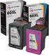 LD Remanufactured Ink Cartridge Replacement for HP 60XL High Yield (Black, TRI Color, 2-Pack)