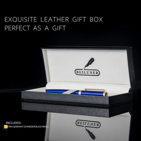 BEILUNER Luxury Rollerball Pen, 24K Gold Trim, Elegant Designs, Best Gift Set for Men & Women