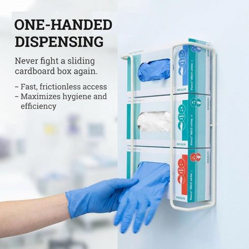 3 PERFORMORE Large Disposable Glove and Facial Tissue Wire Rack - Glove Box Holder, Medical Glove Holder, Holds Up