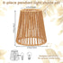 Wenceda 6 Sets Pcs Rattan Chandelier Lamp Shades Wicker Lampshades Replacement for Table Lamps,Ceiling Lights,Pendant