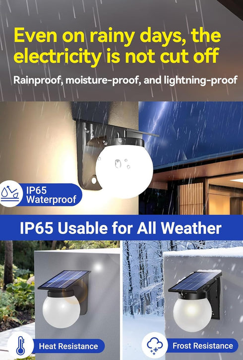 Ip65 3 3600mAh Solar Porch Lights Outdoor, Dusk to Dawn Solar Wall Lights Outdoor Waterproof, Color, Wall Lanterns