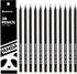 Panda 2B Black Wood Cased Graphite School Pencils, Pack of 12, Pre-Sharpened with Erasers for School, Office