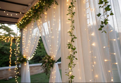 20ft x10ft, 600 Solhice LED Curtain Lights Outdoor LED Plug in Hanging String Lights Indoor Bedroom, Twinkle Light