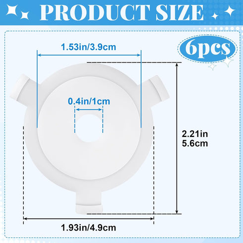 Lekgavd 6 E27 Pcs Lamp Shade Adapter Ring, Plastic Lampshade Reducing Rings Adapter, White Lamp Shade Reducer Ring