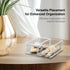 Clear Desk Accessories for Office, Modern Organizer with Removable Divider for Acrylic Paper Clips & Key Holder