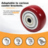 1Pc 3.5 Inch 3.5" 1.26" 3/8" Push Cart Wheels, x PU Caster Wheels Bearings Repair Kits with Axle, Heavy Duty