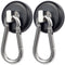 Magnetic Hooks 100lbs, Black Magnet Hooks with Swiveling Carabiner for Hanging, Strong Neodymium Magnet