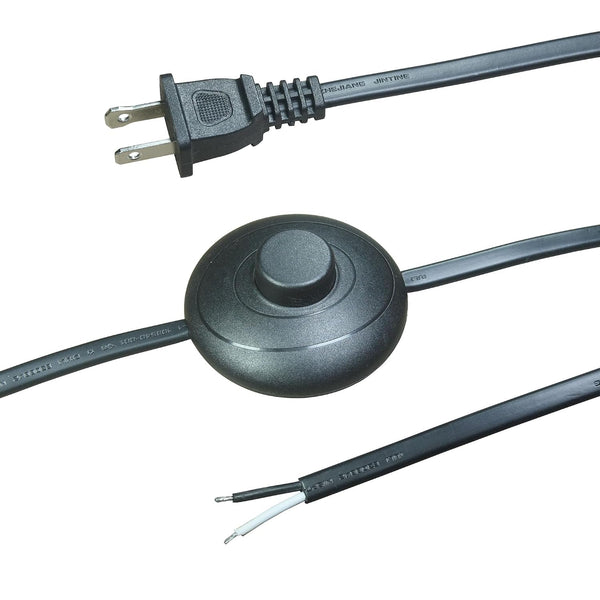FILSHU 4.8M/15.7FT On/Off Foot Switch Pedal with Power Cord, 2-Prong Polarized Plug and