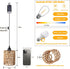 Bulb, 4*AA (2) Battery Operated Chandelier, Battery Hanging Pendant Light, Rattan Lights with Warm White Battery