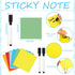 Crtiin 24 Pack Dry Erase Sticky Notes, Colorful 3 x 3 Inch, Reusable Whiteboard Stickers with 2 Markers