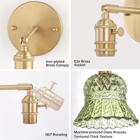 Dimmable Shenmoyl Vintage Battery Operated Wall Sconce, Rechargeable Battery Powered Wall Sconces with Remote Control