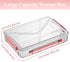 SAYEEC Clear File Storage Box, Portable Project Case with Handle, Stackable Flat Storage Bin for A4 Paper