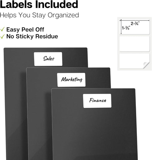 Dunwell Plastic Folders with Pockets (Black, 3 Pack), Durable Acid-Free Poly 2 Pocket Folders for School or Office