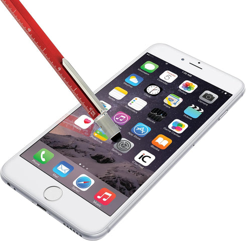9-in-1 Monteverde USA Tool Mechanical Pencil in Red Multifunctional Pencil with Stylus, Screwdrivers, Ruler, and Eraser