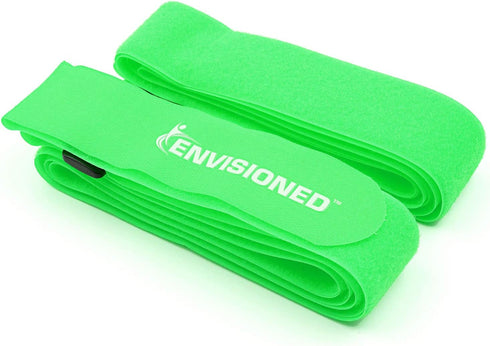 Reusable Cinch Straps 2" x 100" - 2 Pack Hook and Loop Straps (Neon Green)