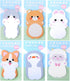 Cute Self Stick Notes, 6 Pack Cartoon Animal Sticky Note, Kawaii Markers Flags, Memo Pads, 180 Sheets