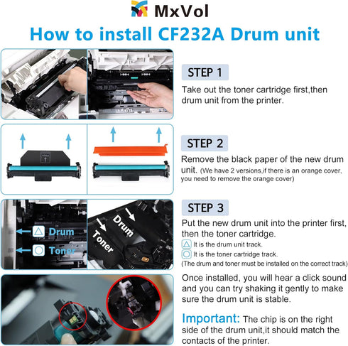 MxVol Replacement Drum Unit for HP 32A CF232A, Compatible with HP Laserjet Pro M227fdw, 1-Pack