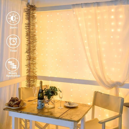 600 20Ft 10Ft echosari LED Curtain Lights Plug in, x Connectable Dual Color Changing Fairy Lights Curtain Outdoor