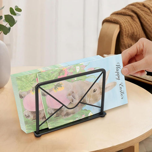 Modern Mail Holder for Home Office, Metal Letter Organizer Sorter for Desk, Bill Filling Paper Document Rack, Envelope