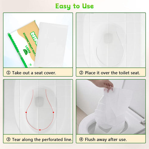 HelvioraX Flushable(50 Camping(22 16.5in) Toilet Seat Cover Disposable Pcs), XXL Travel Toilet Seat Covers for Adults