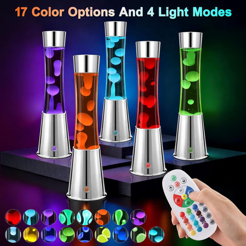 17 Remote,15.6" Colors Changing Liquid Motion Lamp with LED Night Light Relaxing Table Lamp for Kids & Adults, Liquid