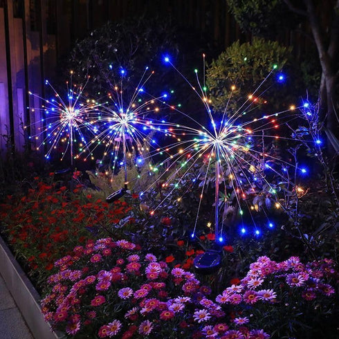 HPUFKOT Garden,2 Pack 200 8 (Colorama-2Pack) Solar Garden Lights Outdoor,Waterproof LED Twinkling Firework Lights