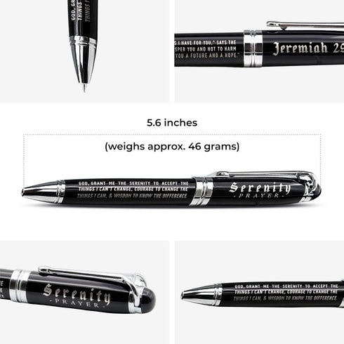 Inkstone Serenity Prayer Engraved Inspirational Gift Pen with Presentation Box, Faith Sobriety Recovery Quote