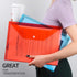 LEOBRO 4 PCS Plastic File Folders - A4 Size Document Holders with Snap Closure, Clear Envelopes Organizer