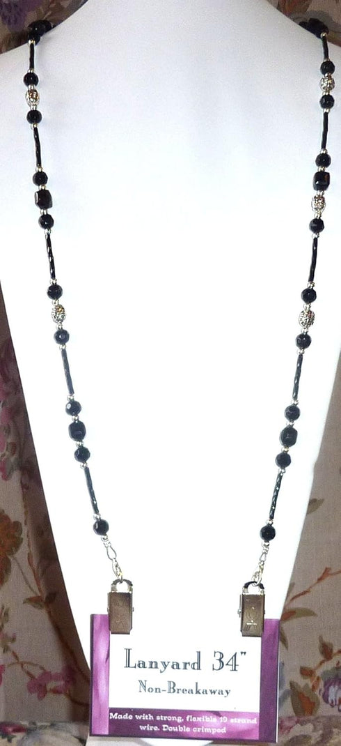 Hidden Hollow Beads Super Slim Women's Beaded Lanyard 34" Made in USA for Keys ID Card Badge Holder