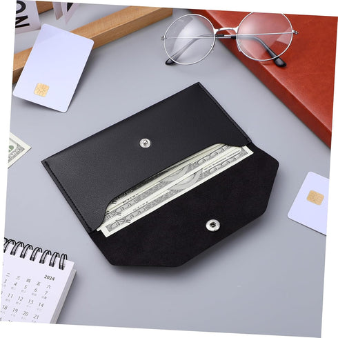 ULTECHNOVO Women's Cash Envelope Wallet, Reusable Leather Snap Wallet for Budgeting, Money Envelopes