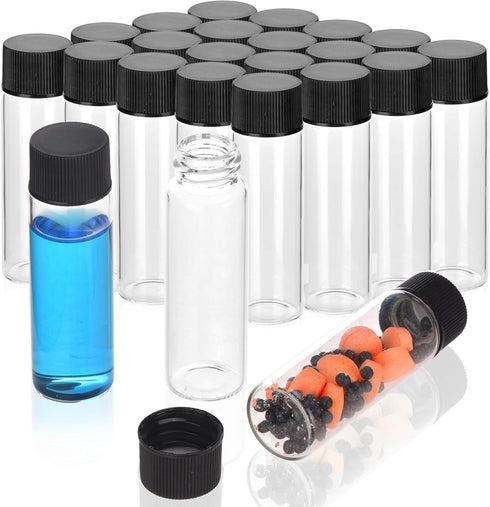 BIGLEE 20PCS 5ML Clear Small Glass Vials with Screw Caps