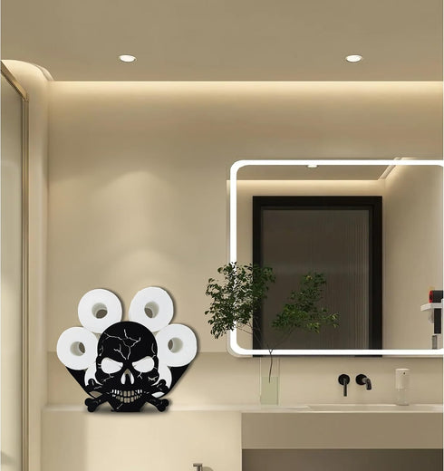 8 Teaeeno Skull Toilet Paper Holder - Animal Toilet Paper Storage, Funny Bathroom Decor, Metal Holder for Extra Rolls