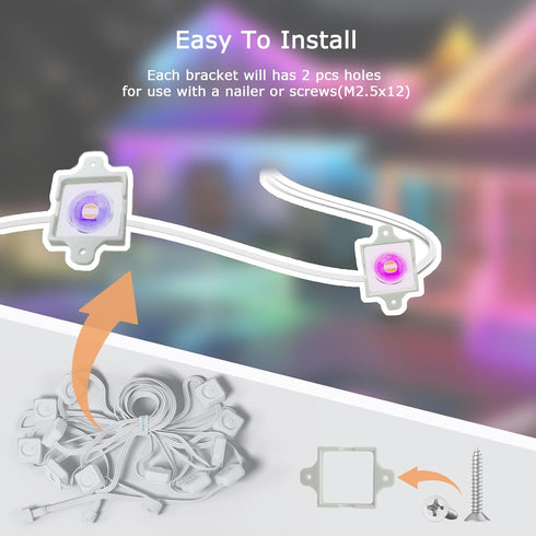 Sevomie H705 40PCS Mount Compatible with Govee Outdoor LED Lights (Non-Pro Version), LED Light Mounting Clips