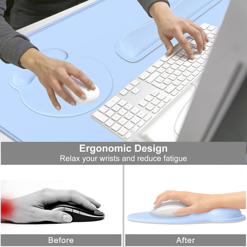 Dapesuom 4in1 Set Large Gaming Mouse Pad, Mouse Pads with Wrist Rest Wrist Support, Big XXL Desk Mat Desk Pad +