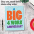 NobleWorks Big 4th Work Anniversary Card, Jumbo 8.5 x 11 Notecard for 4 Year Employee w/Envelope for Men, Women
