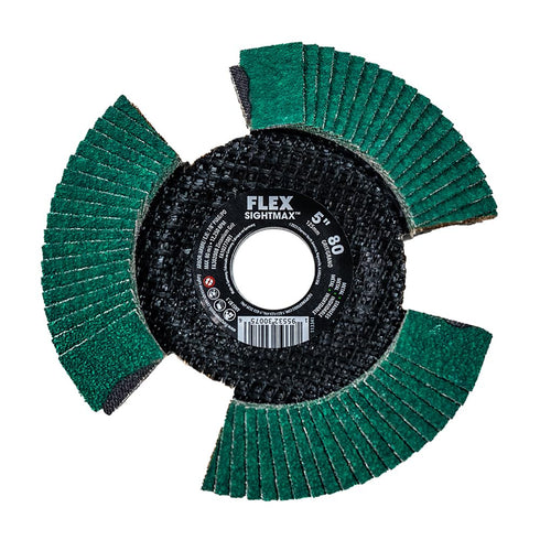 FLEX 5-inch 80 Grit SightMAX Flap Disc, Type 29 - FA302008 for Metal Finishing