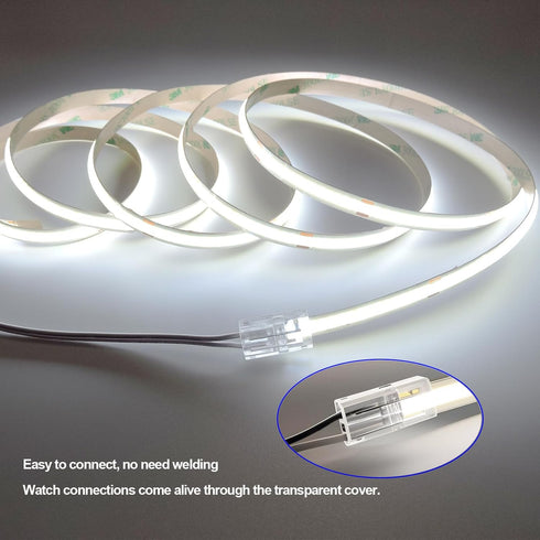 1.64 5v 2Pin 8mm 3-Pack, USB to COB LED Strip Light Solderless Connectors, ft Plug-and-Play USB Power Extension Cable