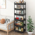 Sywhitta 6-Tier Plastic Rolling Utility Cart with Handle, Multi-Functional Storage Trolley for Office, Living Room,