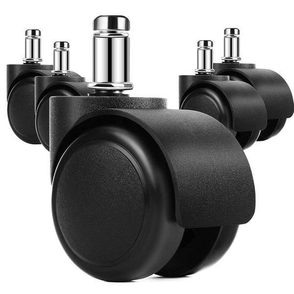 MaxGear 2" Office Chair Wheels Heavy Duty Replacement - Mute Rubber Rotating Desk Chair Caster Wheels, Safe for All