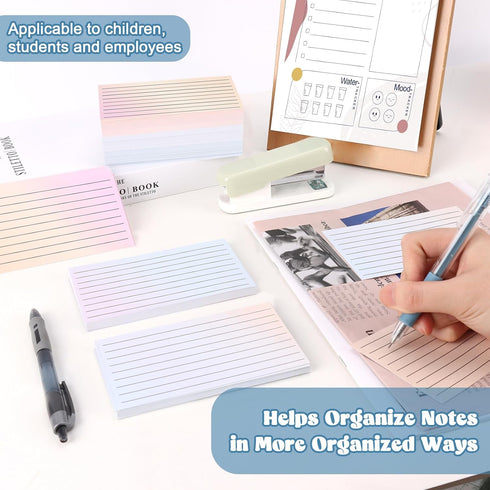 DOSTATNI 100 Pack 3x5 180gsm Ruled Index Cards Gradient Colored Index Cards Heavy Weight Note Cards Flashcards Double