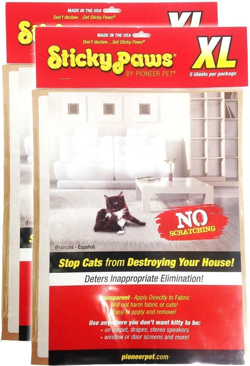 Sticky Paws 10 XL Sheets - 2 Packs of 5 Sheets