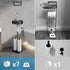 7 VOLDRA Toilet Paper Holder Stand with Shelf, Free Standing Black Toilet Paper Roll Holder with Wipes Storage Drawer