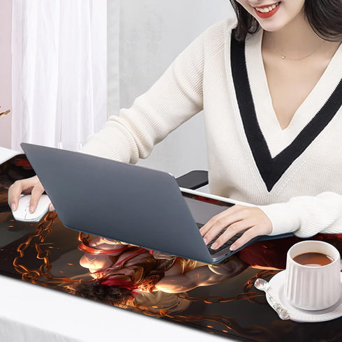 Large Mouse Pad, 31.5 x 11.8in Extended Gaming Mouse Pad with Stitched Edges, Anime Cool Warriors Pattern
