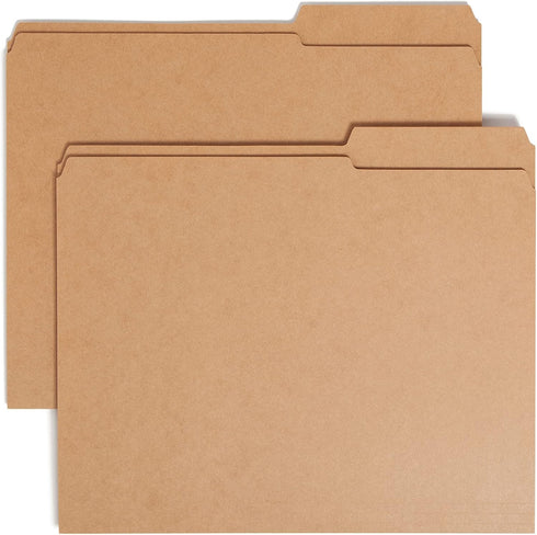 Smead 10786 File Folder, Reinforced 2/5-Cut Tab, Letter Size, Kraft, 100 per Box