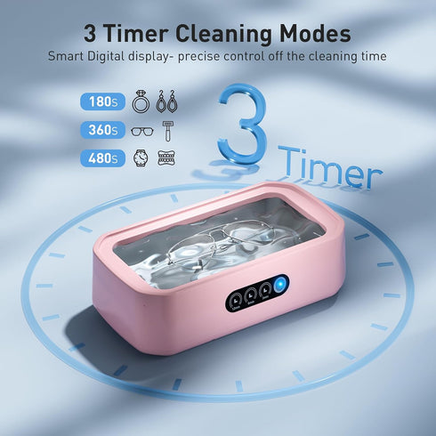 WINTERCRUSH -50KHz 650ML Guards/Eyeglasses-3 Jewelry Cleaner Deep Cleaning Machine Ultrasonic Retainer Cleaner