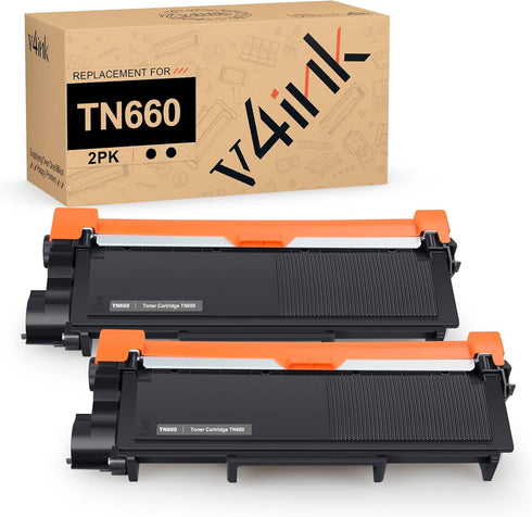 v4ink 2PK Compatible TN-660 Toner Cartridge Replacement for Brother TN660 TN630, Works with Brother HL-L2300D HL-L2320D