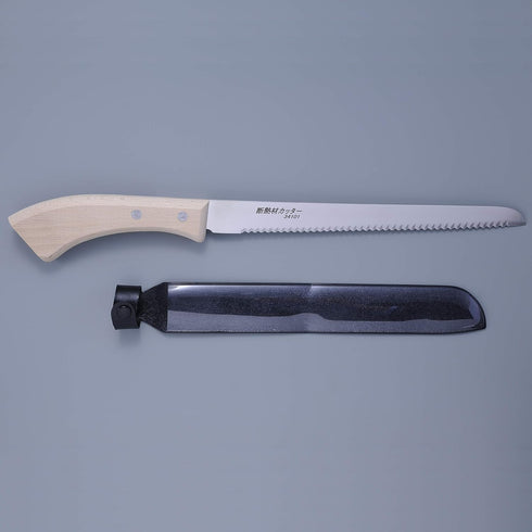 ALLEX Insulation Knife, Wood Handle Japanese Stainless Steel 8" Long Cut, Serrated Sharp Duct Knife Tool