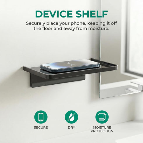 EHKIT Small Floating Shelf Heavy Acrylic Adhesive Stick on Sticky Strips/Nail Screws Wall Mount Bathroom Organizer