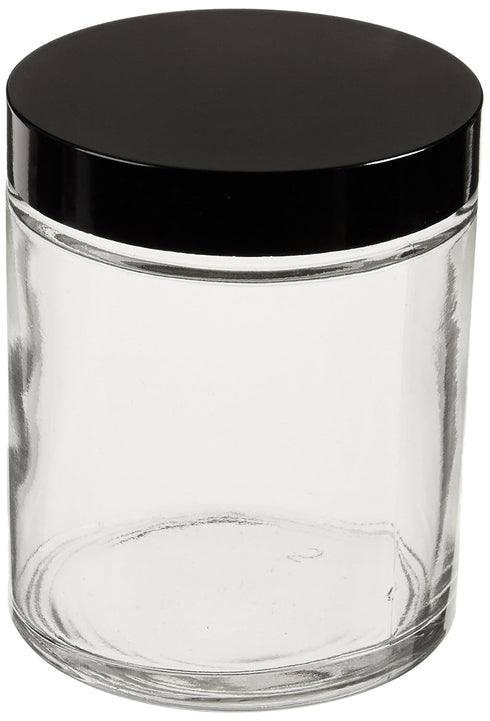 Kimble Type III Soda Lime Glass Clear Wide Mouth Straight Sided Jars with GPI Thread Cap, PTFE-Faced LDPE Foam Liner Material, 250ml Capacity (Case of 12)